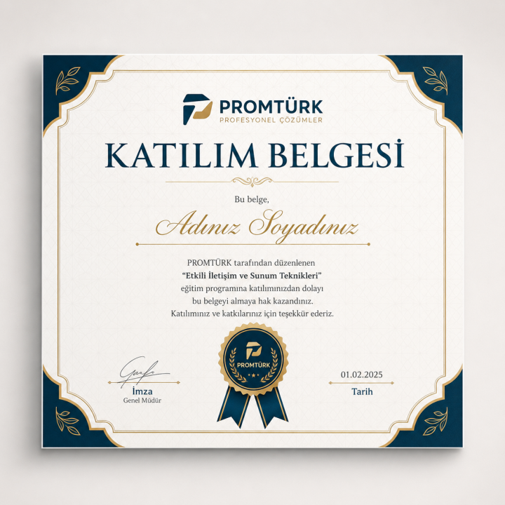 Sertifika Baskı Başarı ve Katılım Belgesi